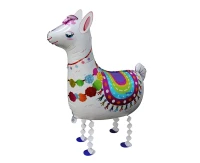 Balon foliowy Lama, 67x75 cm, biała, chodząca KK
