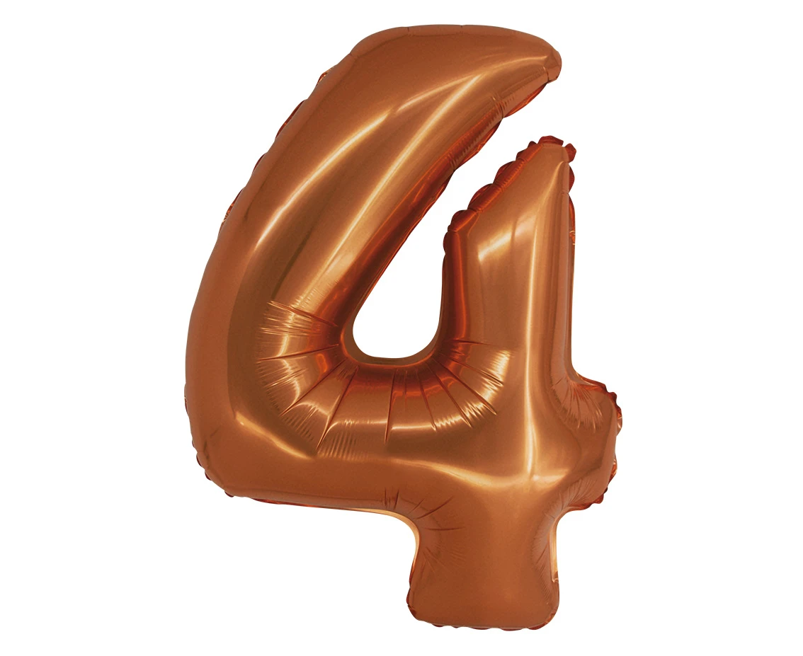 Balon foliowy Smart, Cyfra 4, miedziana, 76 cm KK
