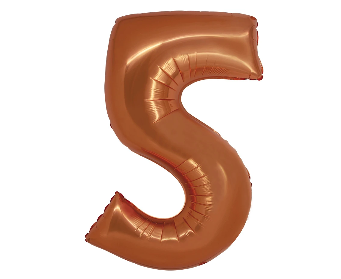 Balon foliowy Smart, Cyfra 5, miedziana, 76 cm KK