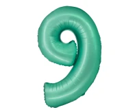 Balon foliowy Smart, Cyfra 9, miętowa matowa, 76 cm KK