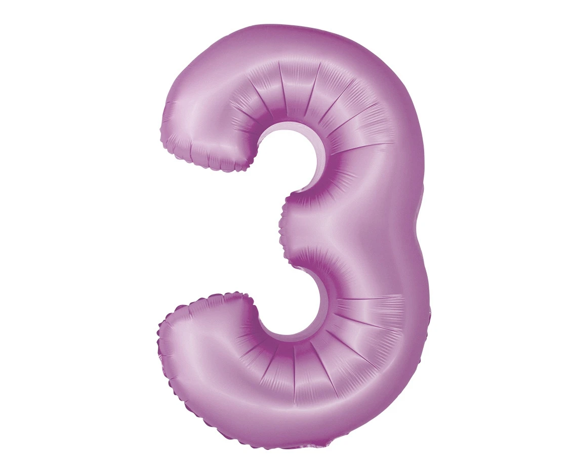 Balon foliowy Smart, Cyfra 3, lawendowa matowa, 76 cm KK