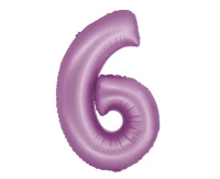 Balon foliowy Smart, Cyfra 6, lawendowa matowa, 76 cm KK