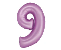Balon foliowy Smart, Cyfra 9, lawendowa matowa, 76 cm KK