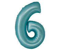 Balon foliowy Smart, Cyfra 6, j. niebieska matowa, 76 cm KK