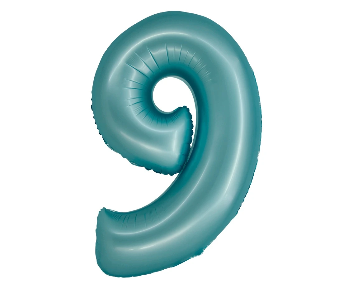 Balon foliowy Smart, Cyfra 9, j. niebieska matowa, 76 cm KK