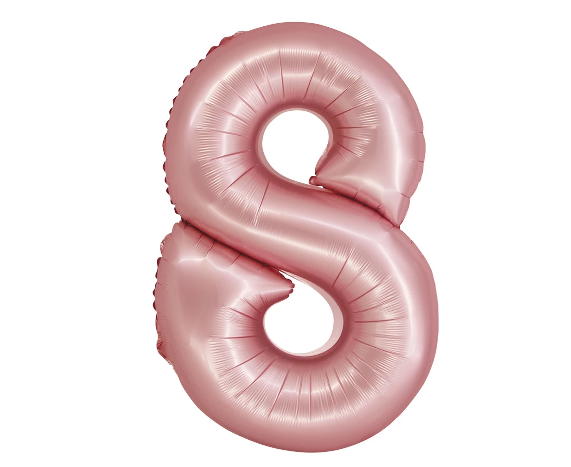 Balon foliowy Smart, Cyfra 8, j. różowa matowa, 76 cm