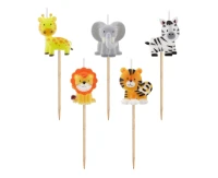 Świeczki pikery Zwierzaki, dł. całkowita 7 cm, 5 szt.
