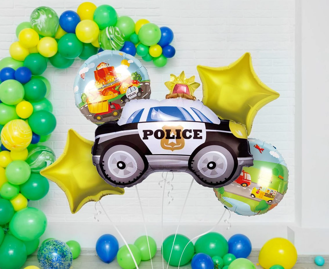 Balony foliowe - zestaw Policja, 5 szt. KK