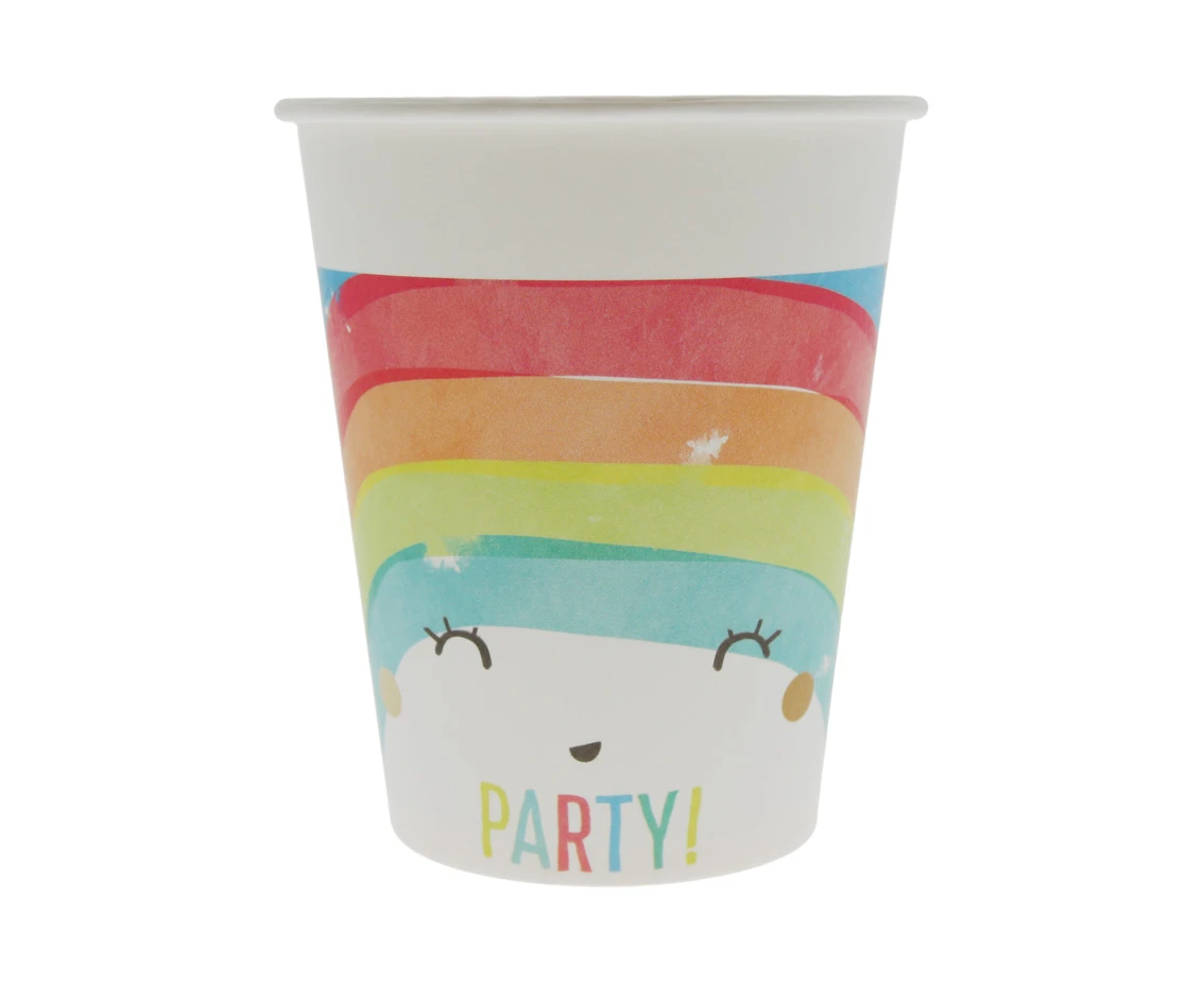 Kubeczki papierowe (WM) Rainbow Party, 200 ml, 8 szt. (SUP label)