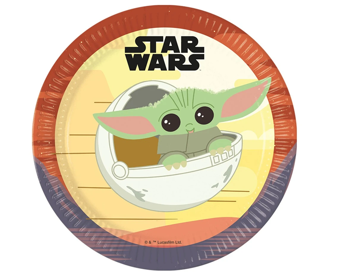 Talerzyki papierowe Star Wars The Mandalorian, next generation, 23cm, 8 szt. (plastic-free) (papier FSC)