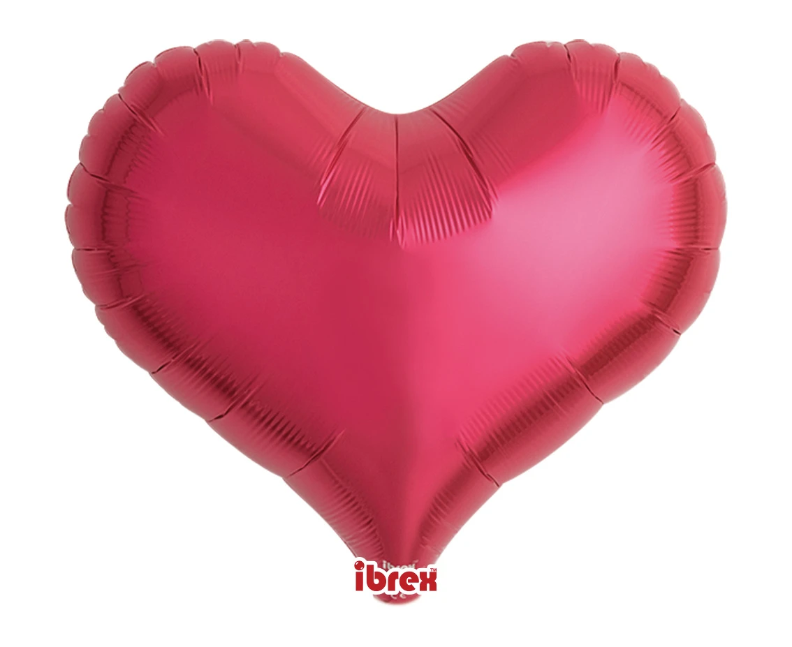 Balon Ibrex Hel, serce Jelly 14", Metallic Red, 5 szt.
