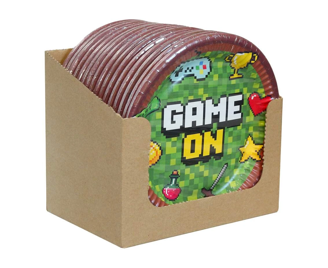Talerzyki papierowe Game On, 18 cm, 6 szt.