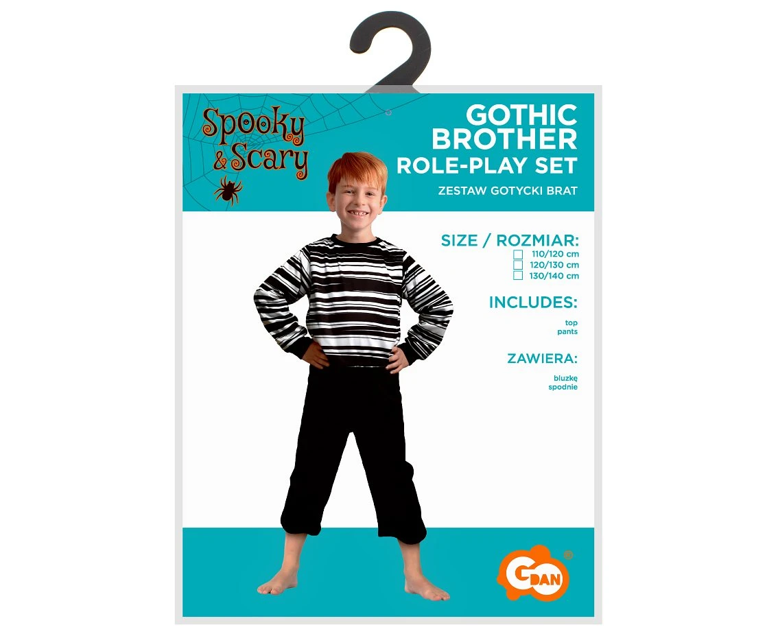 Zestaw dla dzieci Gotycki brat (bluzka, spodnie), rozm. 130/140 cm KK