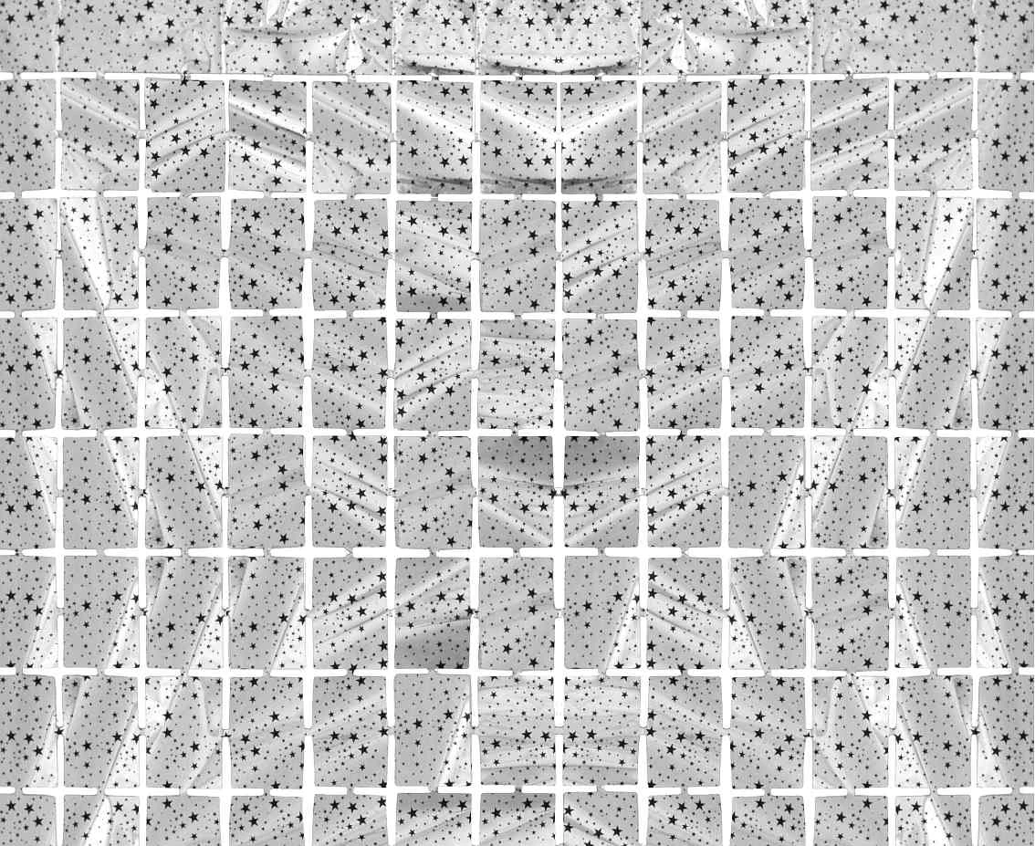 Kurtyna B&C Kwadrat-gwiazdki, metaliczna srebrna, 100x200 cm KK