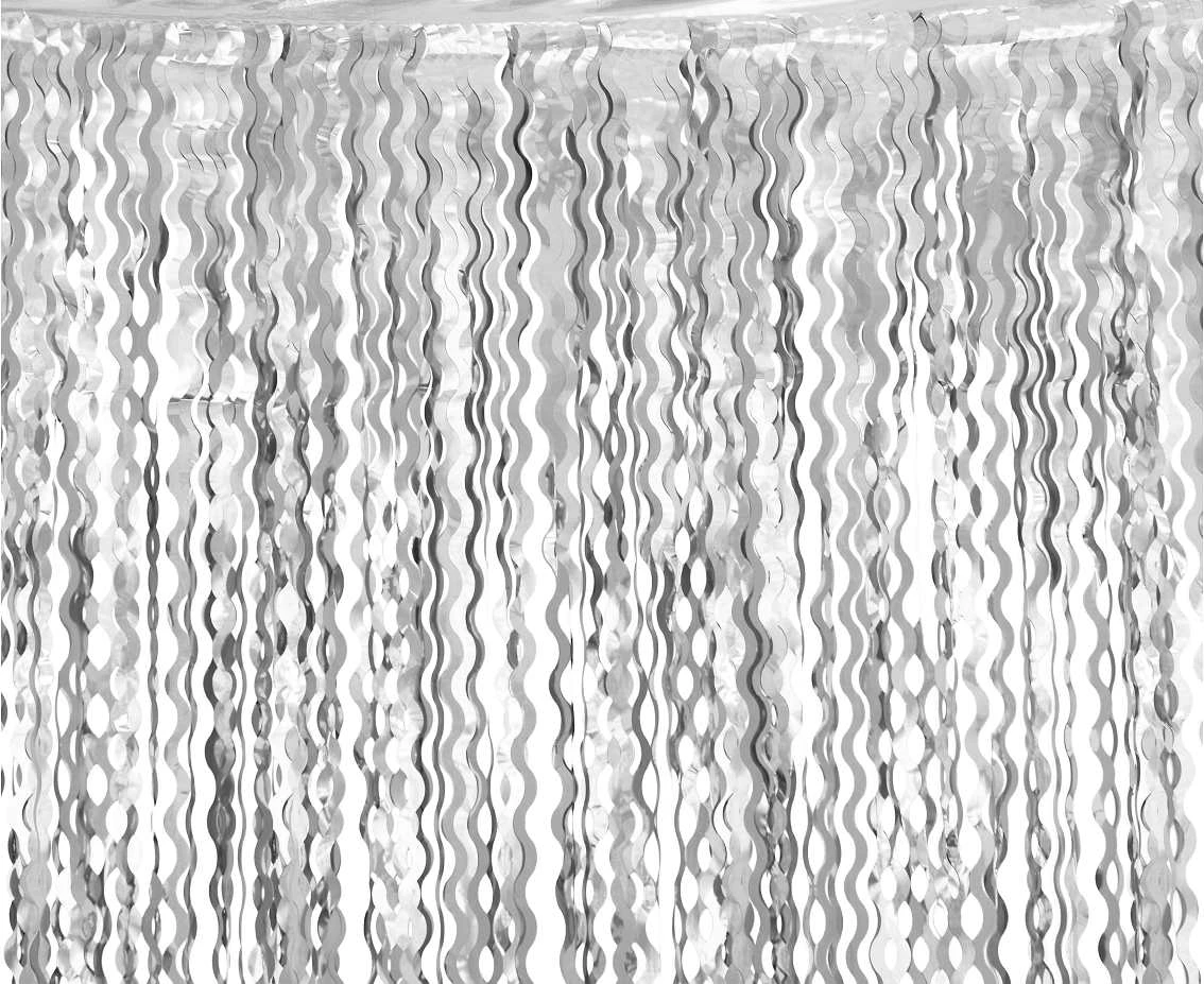Kurtyna B&C Spirale, metaliczna srebrna, 100x200 cm