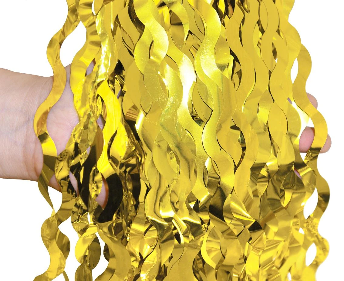 Kurtyna B&C Spirale, metaliczna złota, 100x200 cm