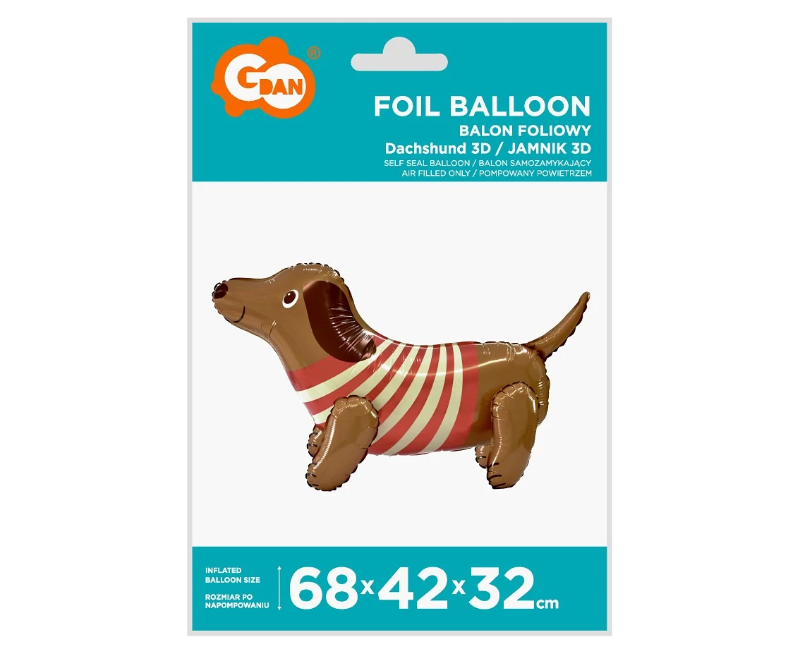 Balon foliowy Jamnik 3D, 68x42x32 cm KK
