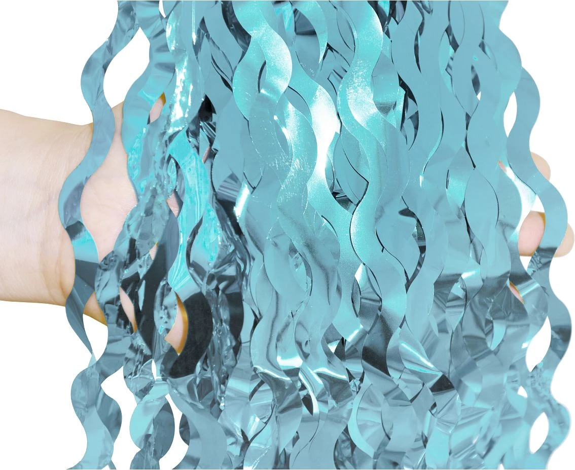 Kurtyna B&C Spirale, metaliczna turkusowa 100x200 cm