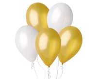 Balony Gemar 10", metalik złote i perłowe, 50szt.