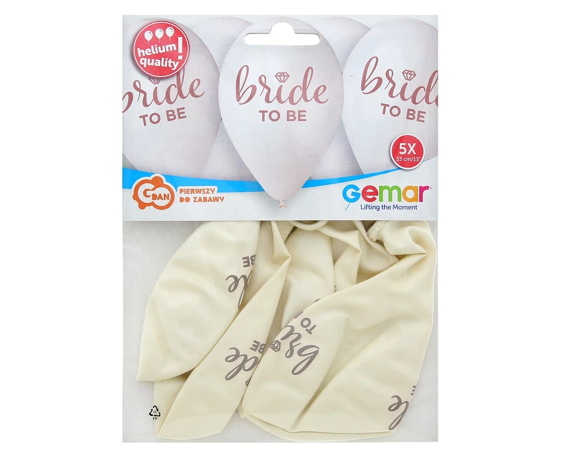 Balony Gemar 13", pastel premium hel bride to be, 5szt.