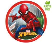Talerzyki papierowe Spiderman Crime Fighter (Marvel), next generation, 23cm, 8 szt. (plastic-free) (papier FSC) KK