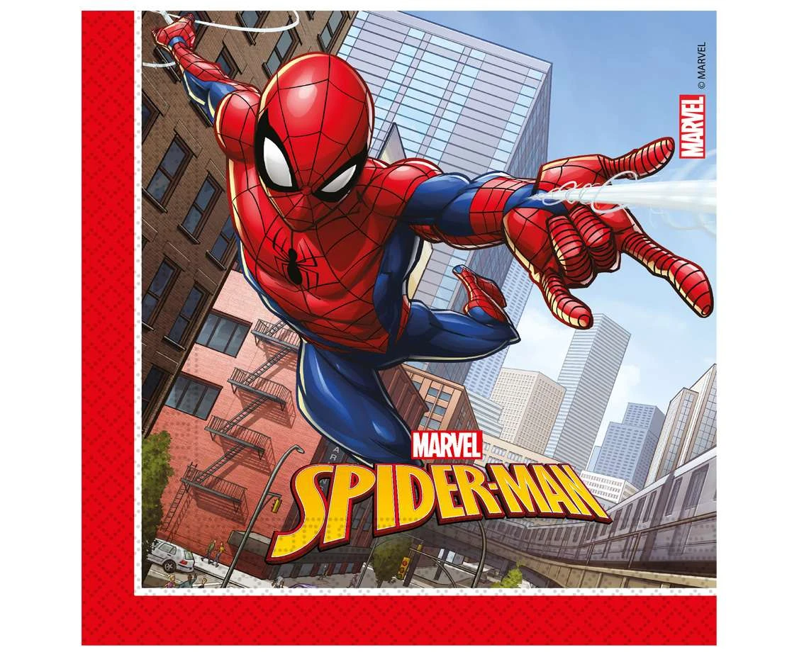 Serwetki papierowe Spiderman Crime Fighter, 33x33 cm, 20 szt. (papier FSC) KK