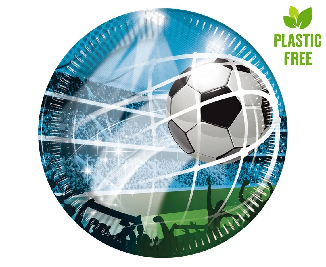 Talerzyki papierowe Soccer Fans (next generation) 20 cm, 8 szt. (plastic-free) (papier FSC)