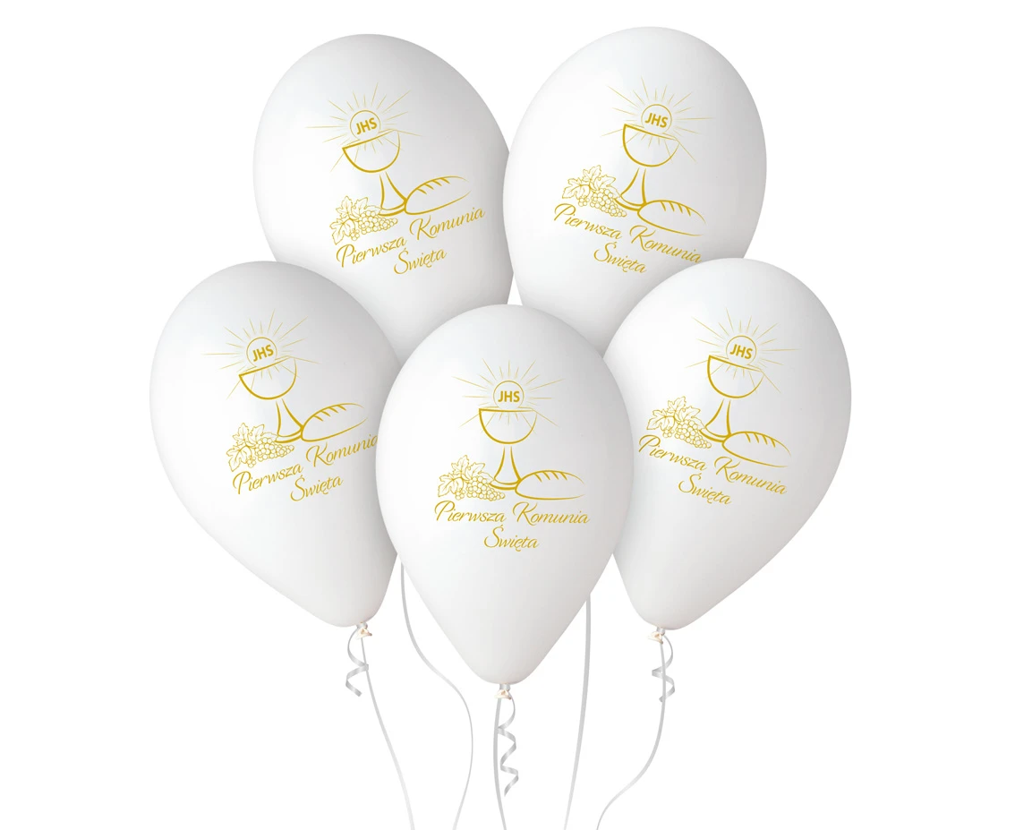 Balony Gemar 13", pastel premium hel pierwsza komunia św. (kielich), 5szt.