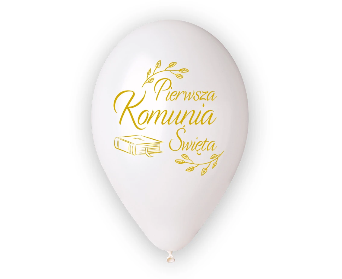 Balony Gemar 13", premium hel pierwsza komunia św. (biblia), metalik, 5szt.