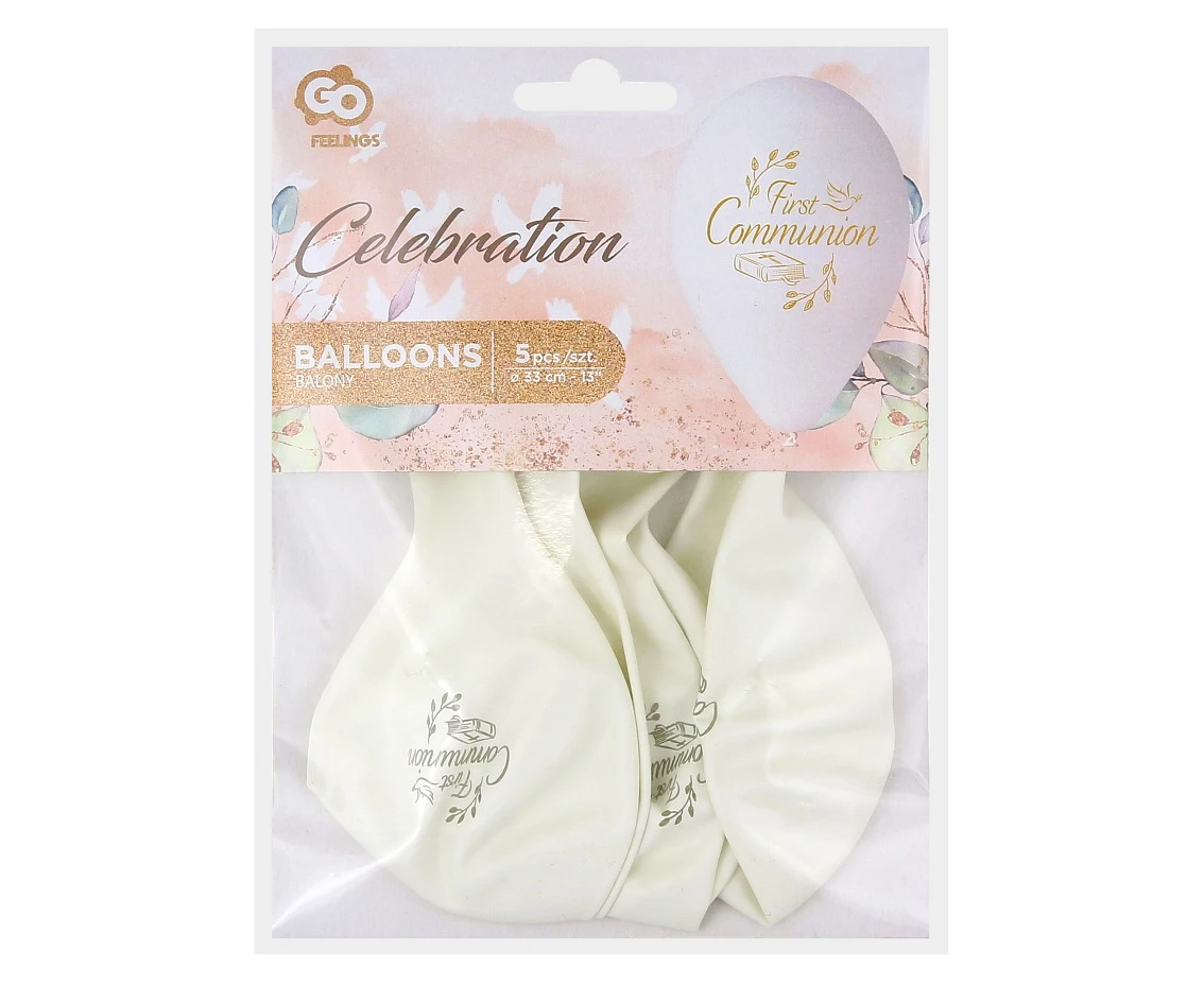Balony Gemar 13", pastel premium hel first communion, 5szt. KK