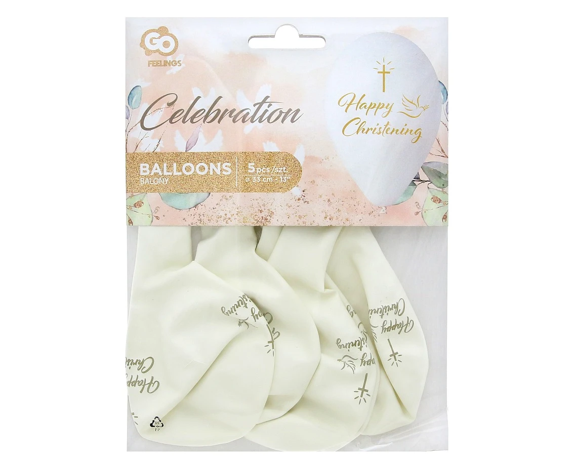 Balony Gemar 13", pastel premium hel happy christening, 5szt. KK
