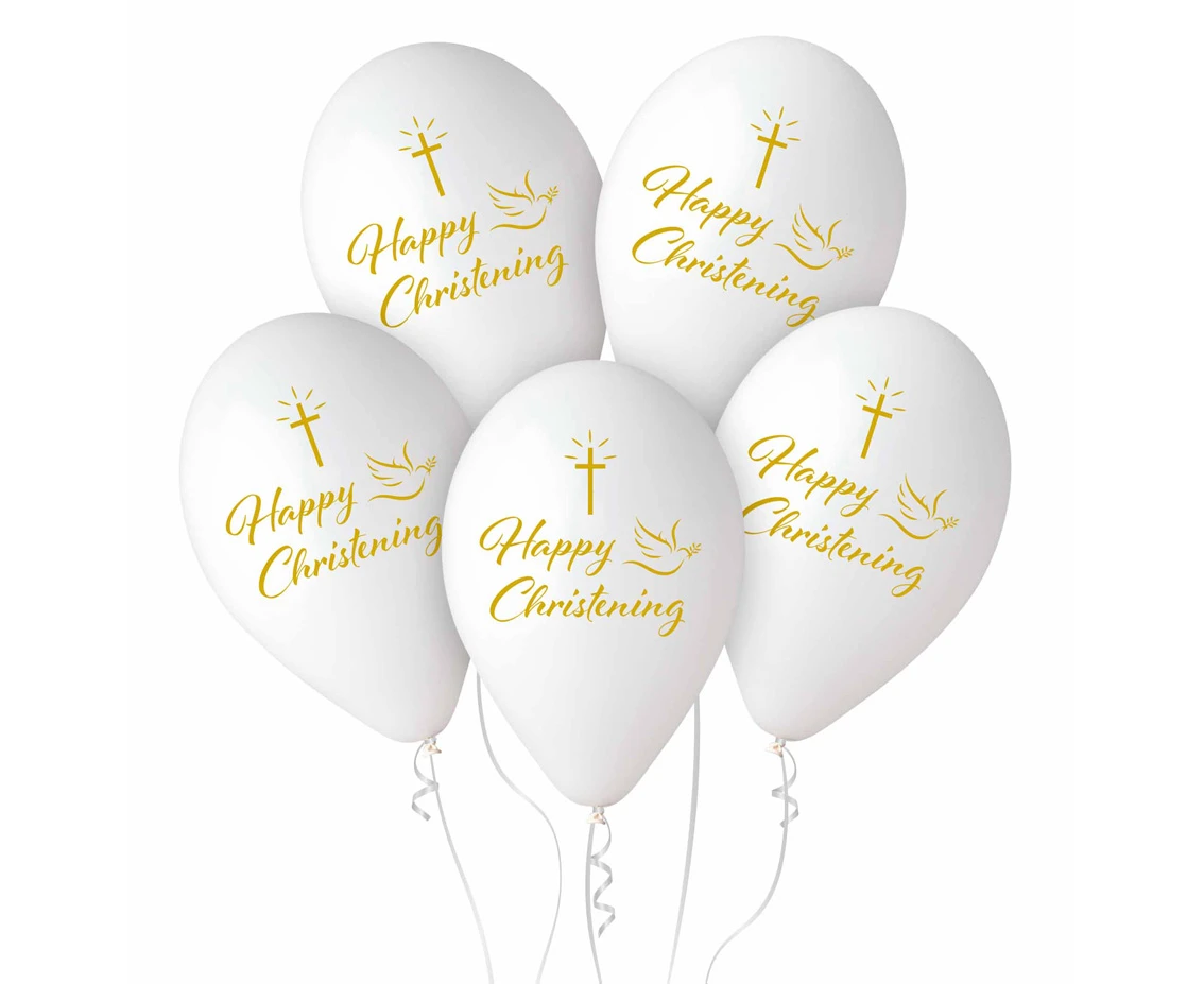 Balony Gemar 13", pastel premium hel happy christening, 5szt. KK