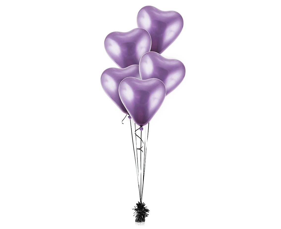 Balony B&C 12", platyna jasnofioletowe serca, 6szt.