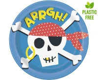 Talerzyki papierowe Ahoy Pirate, 23 cm, 8 szt. (plastic-free) KK