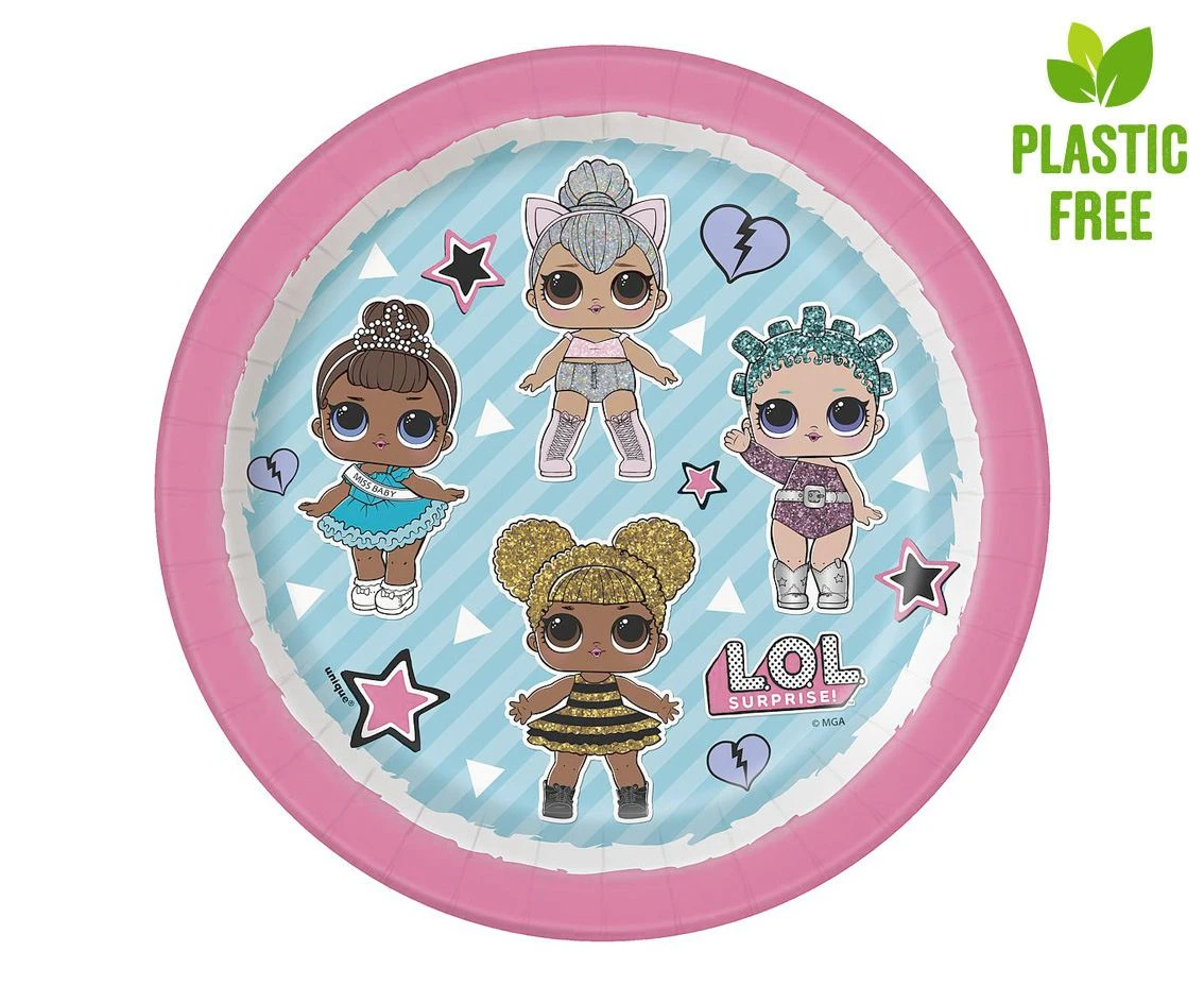 Talerzyki papierowe LOL Surprise, 18 cm, 8 szt. (plastic-free) KK
