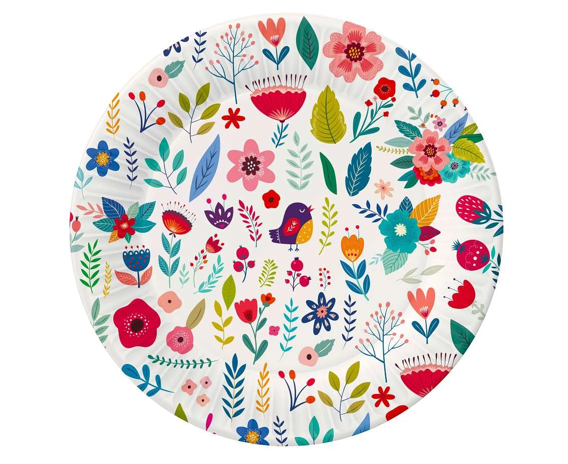Talerzyki papierowe Kolekcja Summer - Have fun (light), 18 cm/ 6 szt. KK