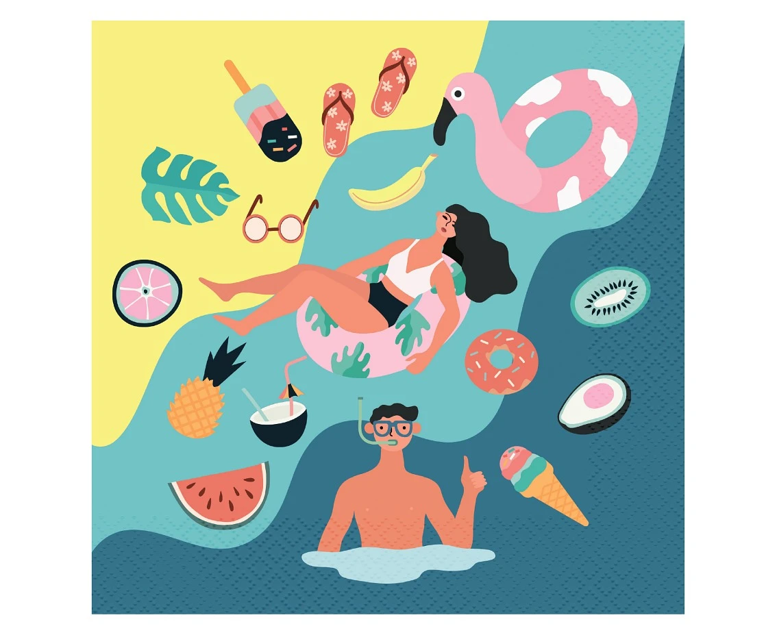 Serwetki Kolekcja Summer - Let''''s Party (beach), certyfikat FSC, 33x33 cm/ 20 szt. KK