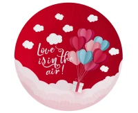 Talerzyki papierowe Kolekcja Love Is In The Air (czerwone), 18 cm/ 6 szt. KK