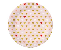 Talerzyki papierowe Kolekcja XOXO (różowe), 18 cm/ 6 szt. KK
