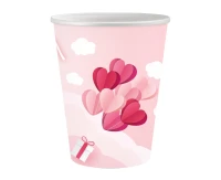 Kubeczki papierowe Kolekcja Love Is In The Air (różowe), 250 ml/ 6 szt. KK