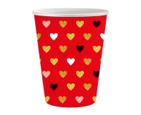 Kubeczki papierowe Kolekcja XOXO (czerwone), 250 ml/ 6 szt. KK