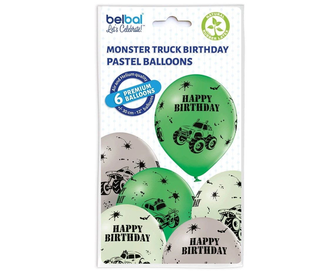 Balony Belbal 12", D11, monster truck mix, 6szt.