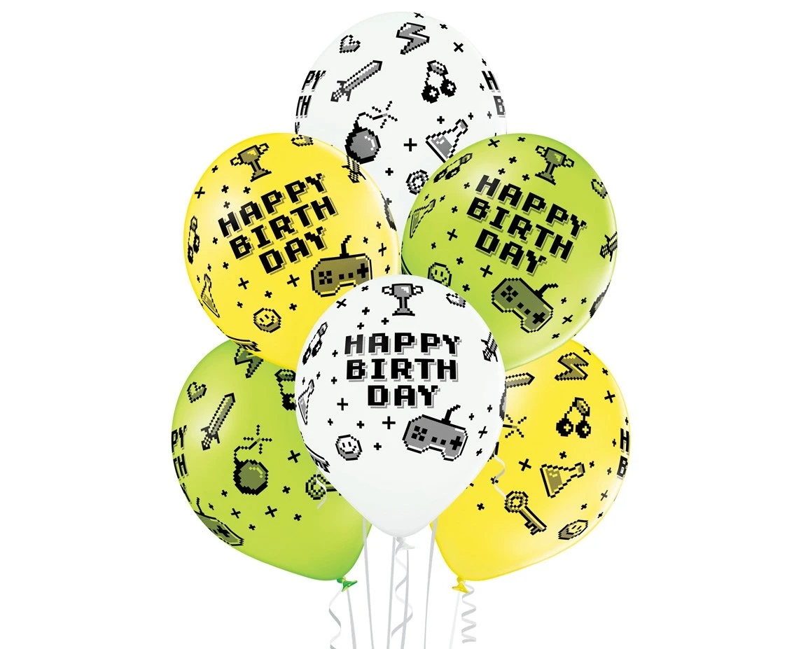 Balony Belbal 12", D11, gamer birthday PA mix, 6szt.