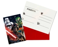 Zaproszenia z kopertami "Star Wars-Galaxy", 6 szt.