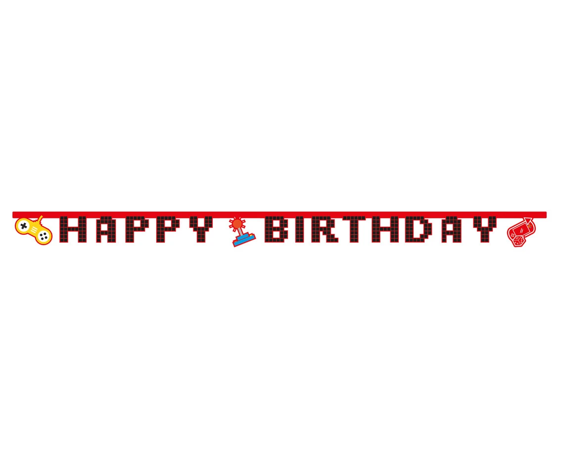 Banner Gaming Party - Happy Birthday (papier FSC)