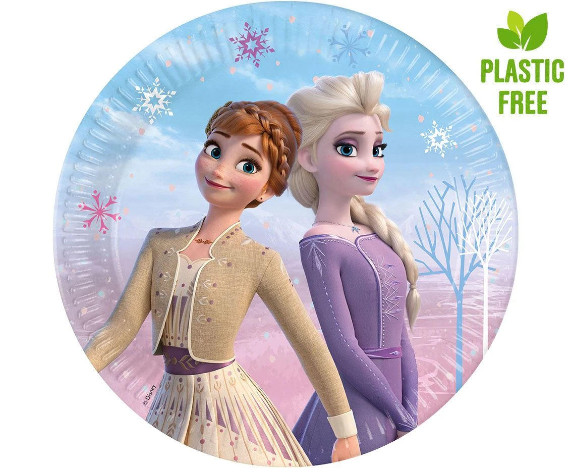 Talerzyki papierowe Frozen 2: Wind Spirit, next generation, 23cm, 8 szt. (plastic-free) KK