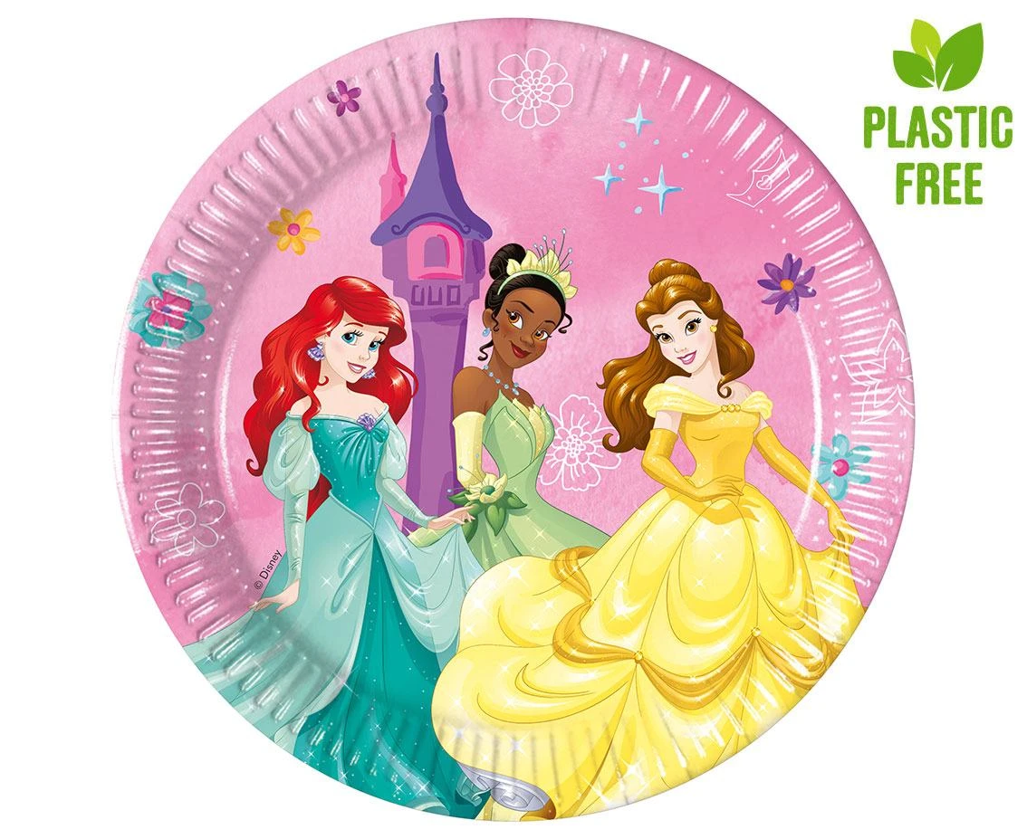 Talerzyki papierowe Princess Live Your Story, next generation 20cm, 8 szt. (plastic-free) (papier FSC) KK
