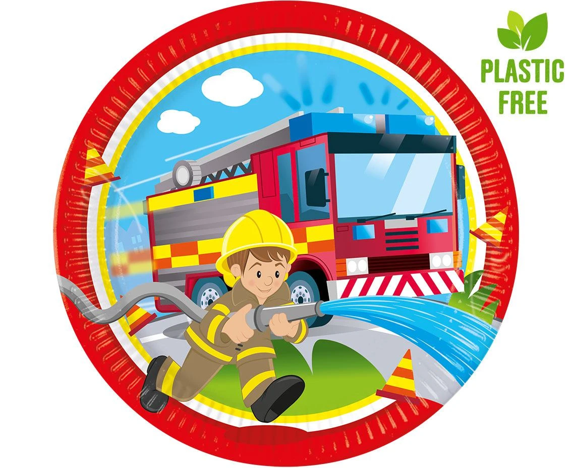 Talerzyki papierowe Firefighters, next generation, 23cm, 8 szt. (plastic-free) KK