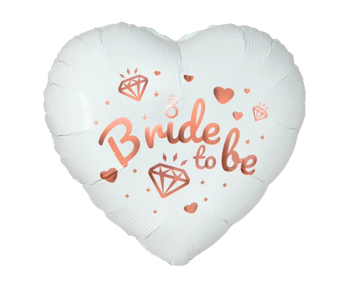 Balon foliowy Bride To Be (białe serce), 18 cali KK
