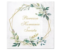 Serwetki papierowe Communion Leaves Frame 33x33 cm / 20 szt.